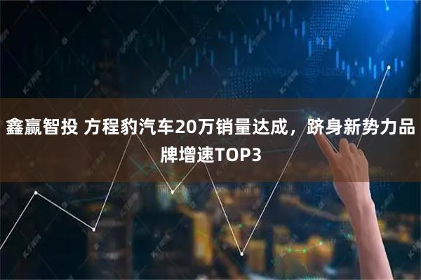鑫赢智投 方程豹汽车20万销量达成，跻身新势力品牌增速TOP3
